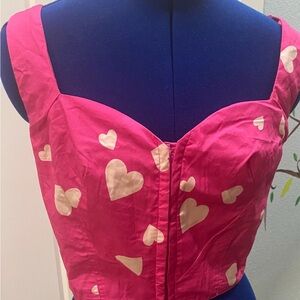 Twine & String pink heart corset top. Size medium